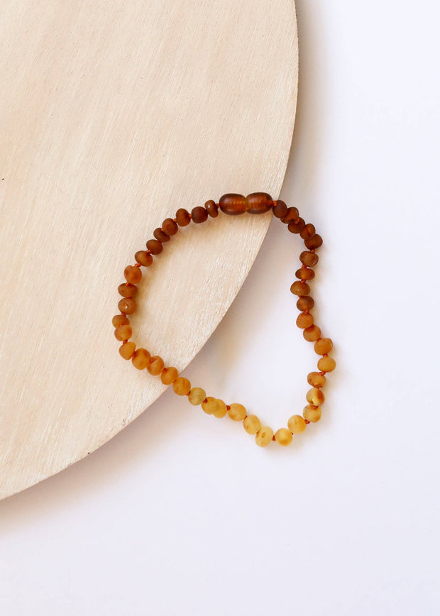 Raw Baltic Amber + Sunflower || Necklace ||: 12" Baby || Child Necklace