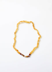 Raw Honey Baltic Amber + Mookaite Jasper || Necklace: 11" Baby Necklace