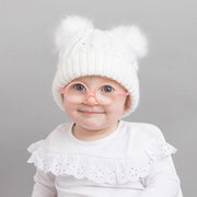 Winter White Fluffer Beanie Hat Baby & Kids: M (6-24 Months)