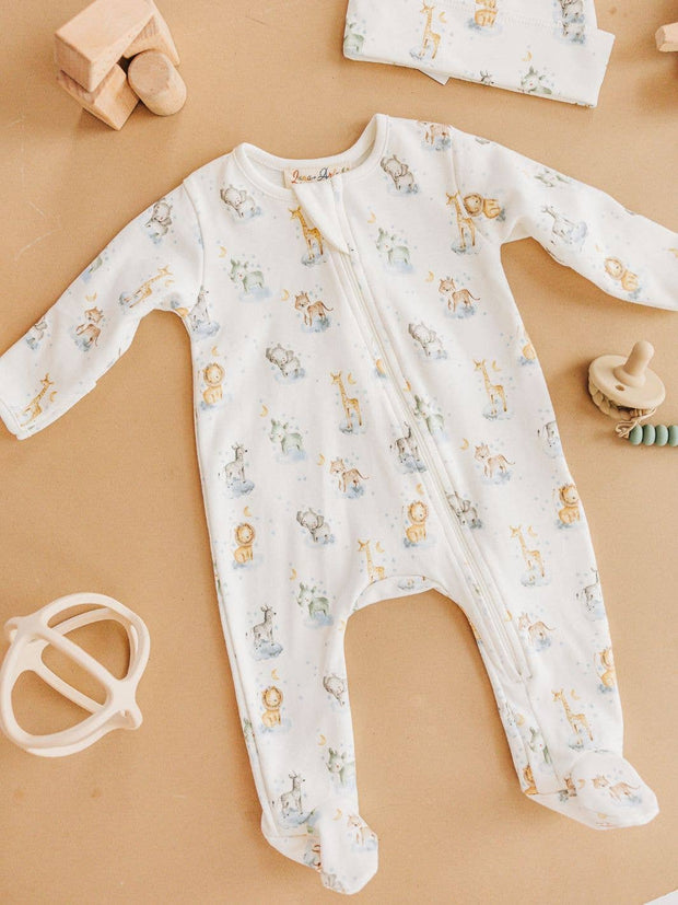 Wild Things Zip Footie: Newborn