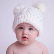 Winter White Fluffer Beanie Hat Baby & Kids: S (0-6 Months)