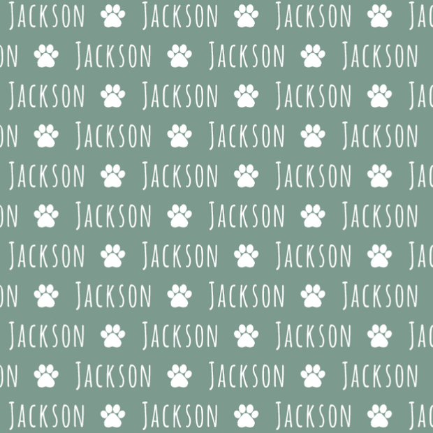 Sugar + Maple Plush Minky Fleece Personalized Blanket | Paw Icon Repeating Name