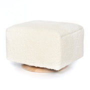 Oilo Small Stationary Rectangle Ottoman With Wood Base