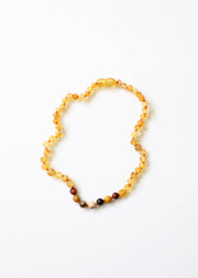 Raw Honey Baltic Amber + Mookaite Jasper || Necklace: 12" Baby || Child Necklace