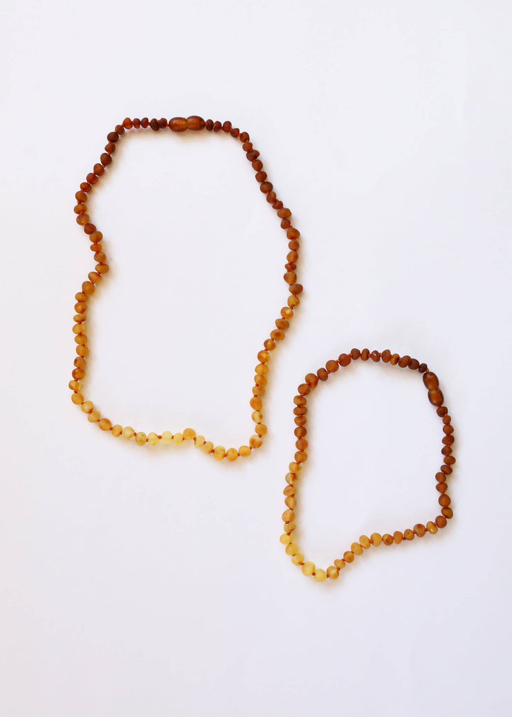 Raw Baltic Amber + Sunflower || Necklace ||: 12" Baby || Child Necklace