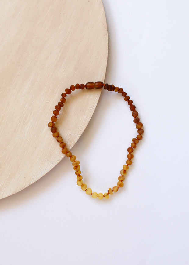 Raw Baltic Amber + Sunflower || Necklace ||: 12" Baby || Child Necklace