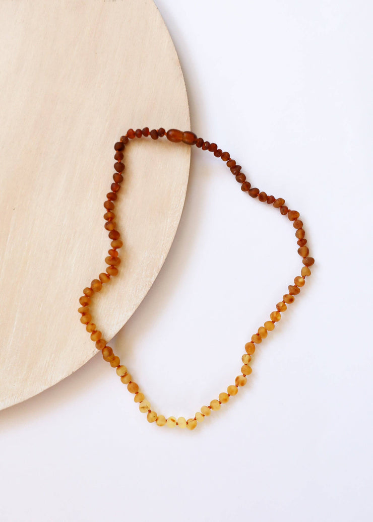 Raw Baltic Amber + Sunflower || Necklace ||: 12" Baby || Child Necklace