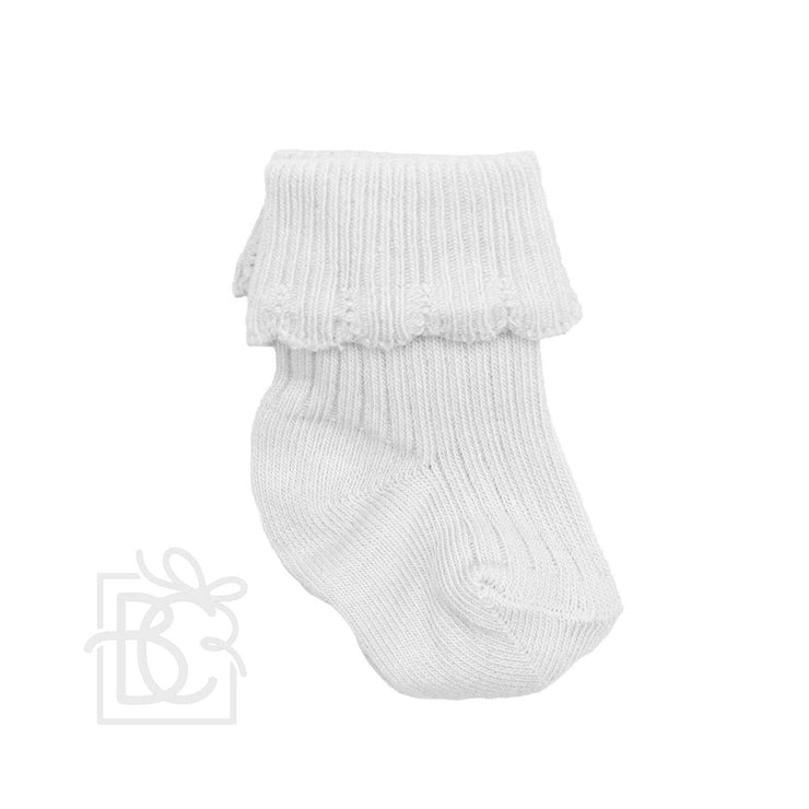 Folded Cuff Newborn Scottish Yarn Socks