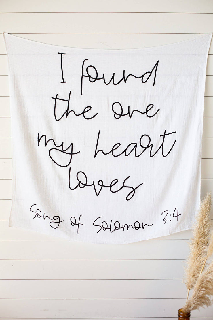 Organic Cotton Muslin Wall Art - Song of Solomon 3:4