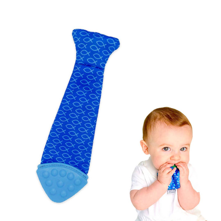 Tasty Tie Silicone Teether, Crinkle Toy & Baby Tie (Fish)