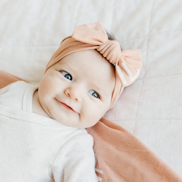 Copper Pearl Knit Headband Bow | Mesa