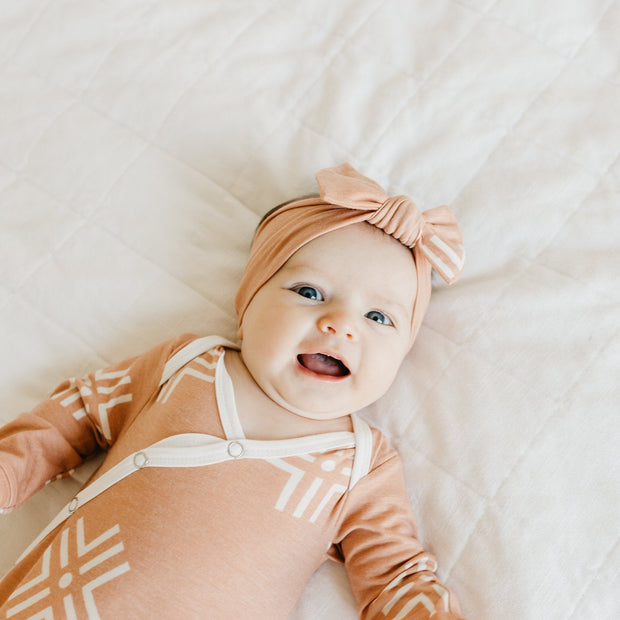 Copper Pearl Knit Headband Bow | Mesa