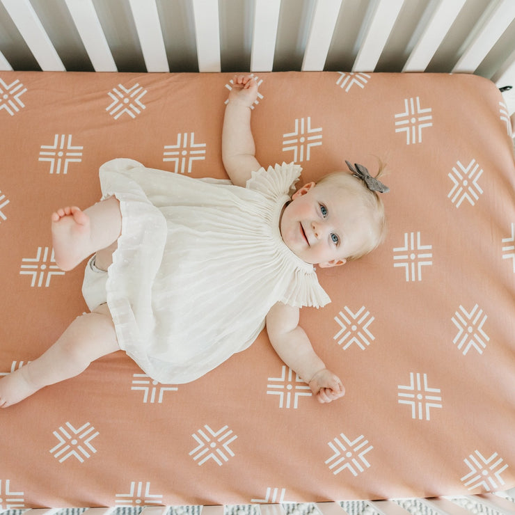 Copper Pearl Premium Knit Fitted Crib Sheet | Mesa