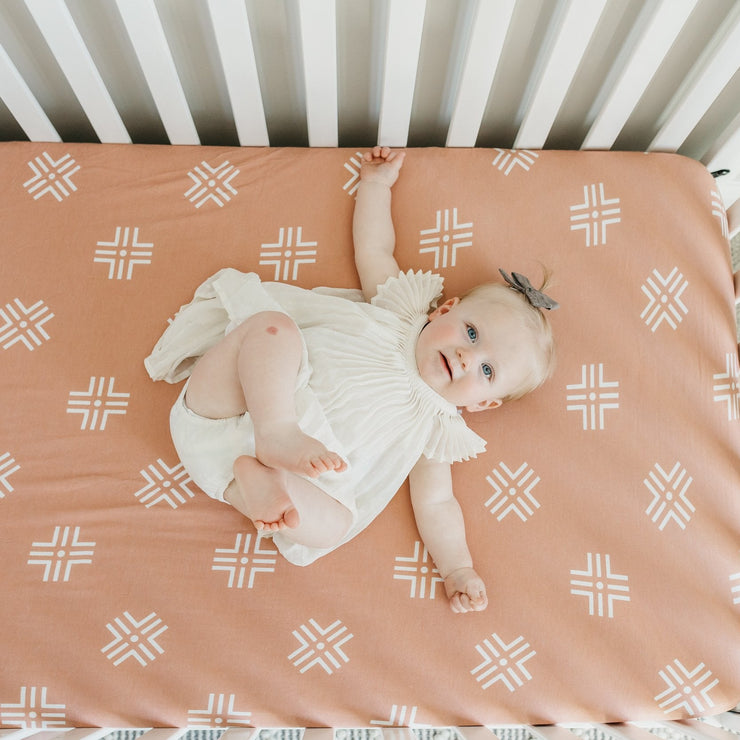 Copper Pearl Premium Knit Fitted Crib Sheet | Mesa