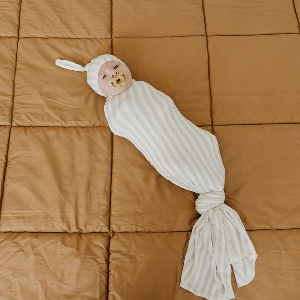 Copper Pearl Knit Swaddle Blanket | Coastal