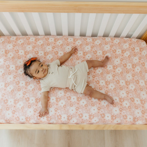 Copper Pearl Premium Knit Fitted Crib Sheet | Penny