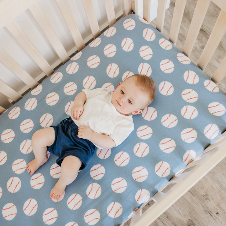 Copper Pearl Premium Knit Fitted Crib Sheet | Slugger