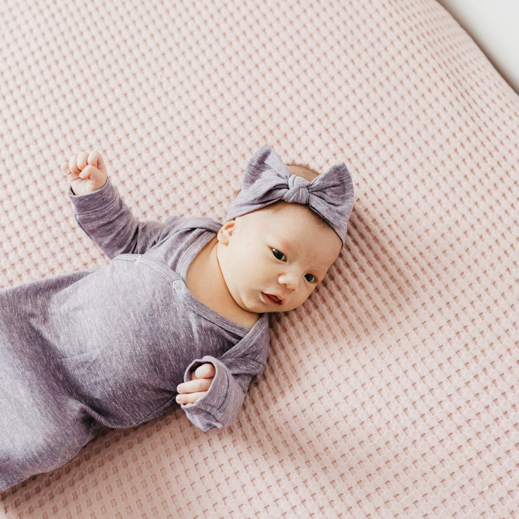 Copper Pearl Knit Headband Bow | Violet