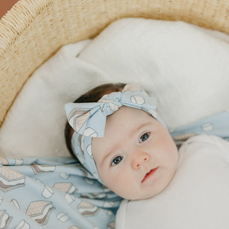 Copper Pearl Knit Headband Bow | S'mores