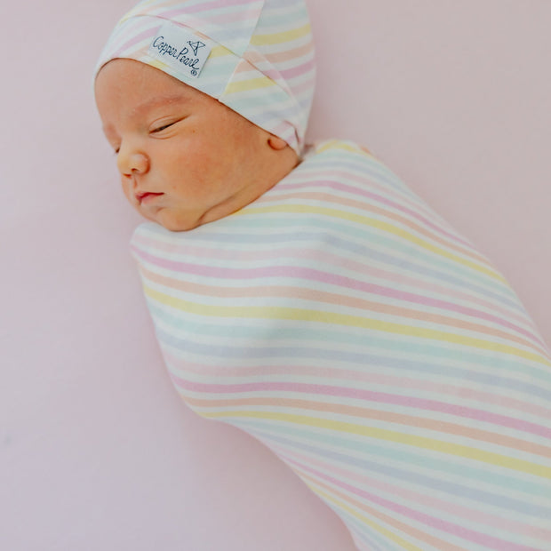 Copper Pearl Knit Swaddle Blanket | Lucky