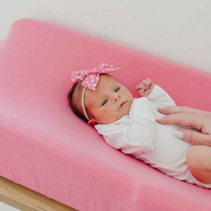 Copper Pearl Premium Knit Diaper Changing Pad Cover | Flamingo