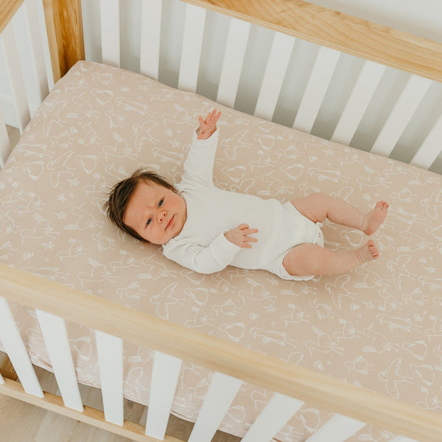 Copper Pearl Premium Knit Fitted Crib Sheet | Sandy