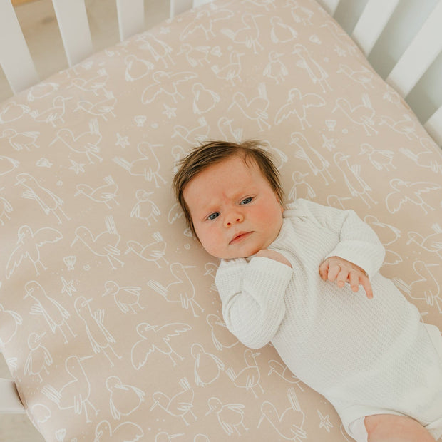 Copper Pearl Premium Knit Fitted Crib Sheet | Sandy