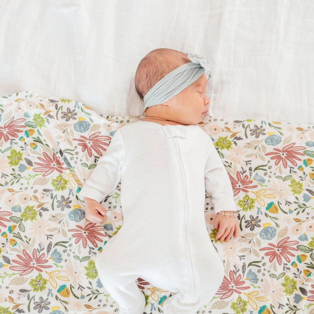 Copper Pearl Knit Swaddle Blanket | Olive