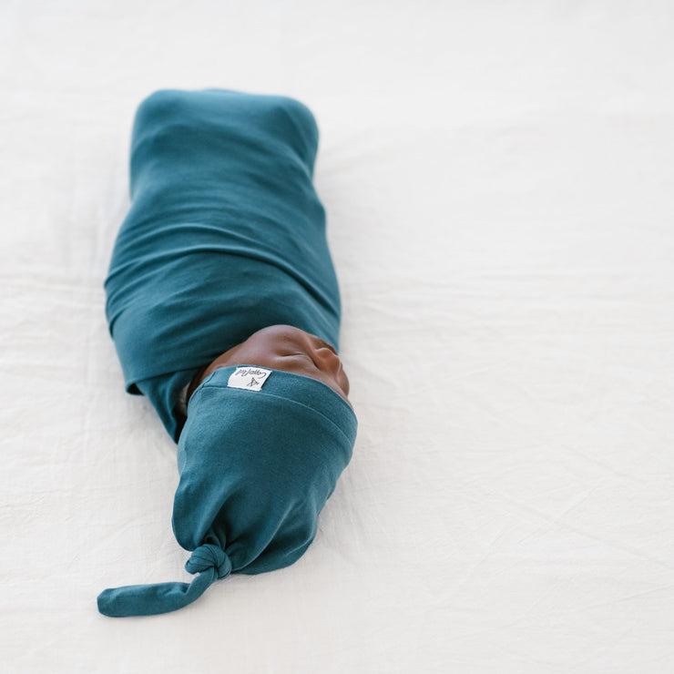 Copper Pearl Knit Swaddle Blanket | Steel