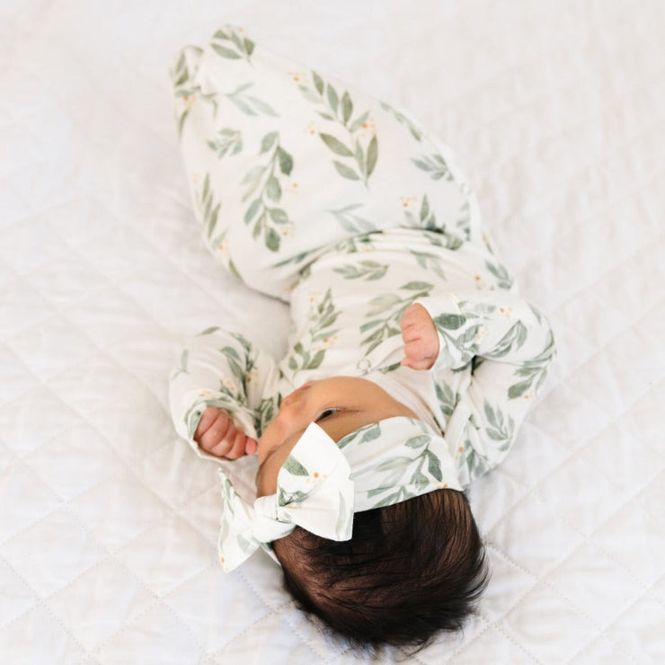 Copper Pearl Knit Headband Bow | Fern