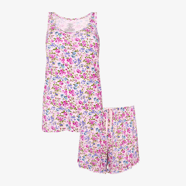 Posh Peanut Women's Tank Top & Ruffled Shorts PJ Set | Pixie