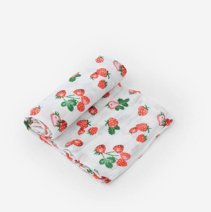 Little Unicorn Cotton Muslin Swaddle Blanket | Strawberry Patch