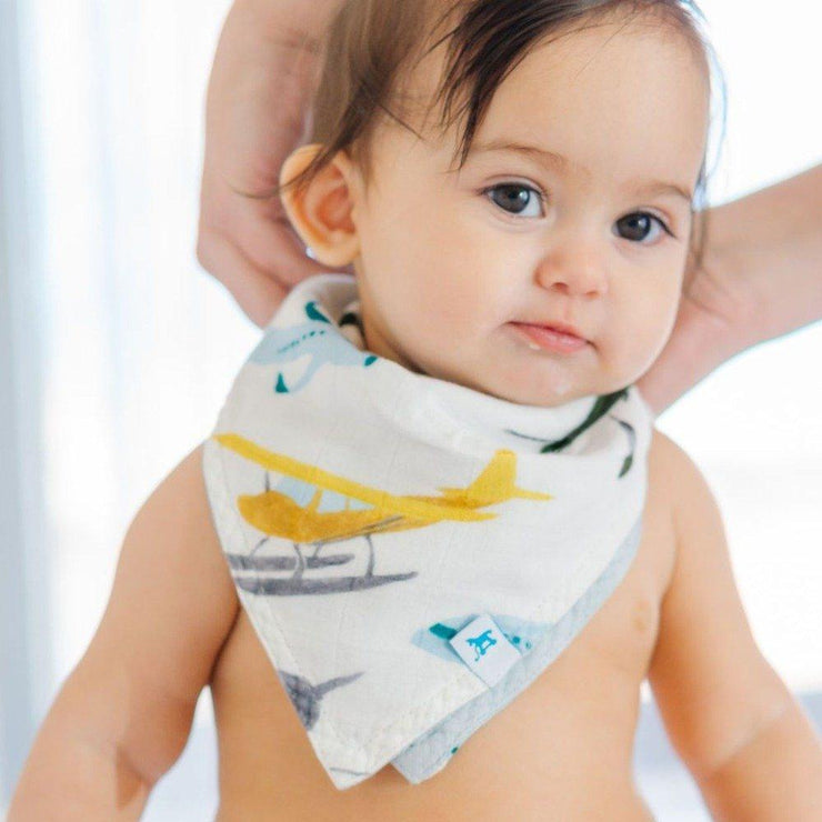 Little Unicorn Deluxe Muslin Reversible Bandana Bib | Air Show