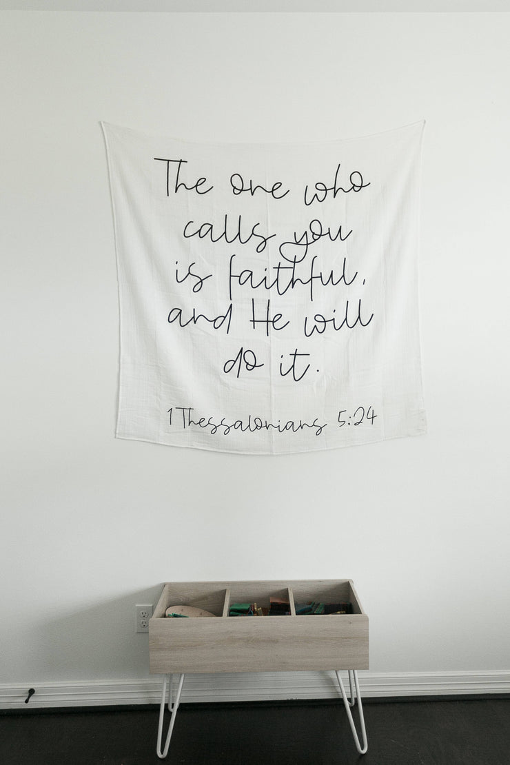 Organic Cotton Muslin Swaddle Blanket - 1 Thessalonians 5:24